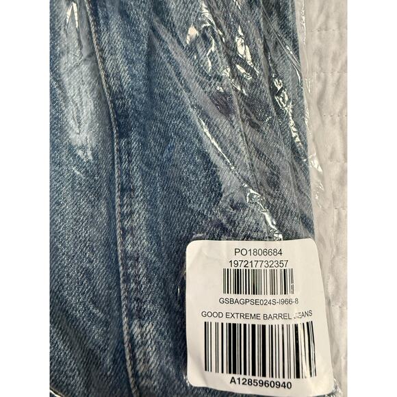Good American Jeans Womens 8 Good Extreme Barrel High Rise Wide Leg Denim NWT - Picture 16 of 16